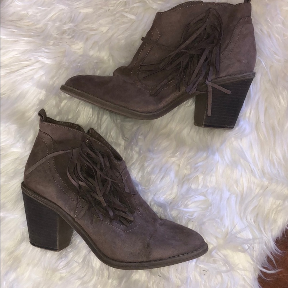 Faded Glory Western Style Suede Fringe Bootie 11